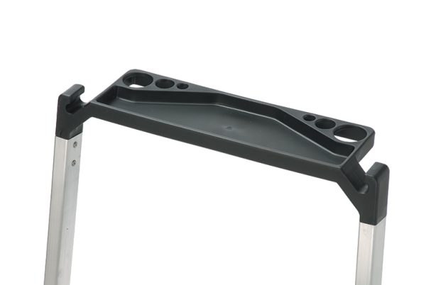 Escabeaux DISTEL : Garde-corps rabattable avec tablette porte-outils intégrée